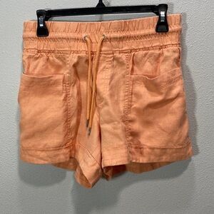 Athleta‎ cabo linen 4" shorts in peach orange